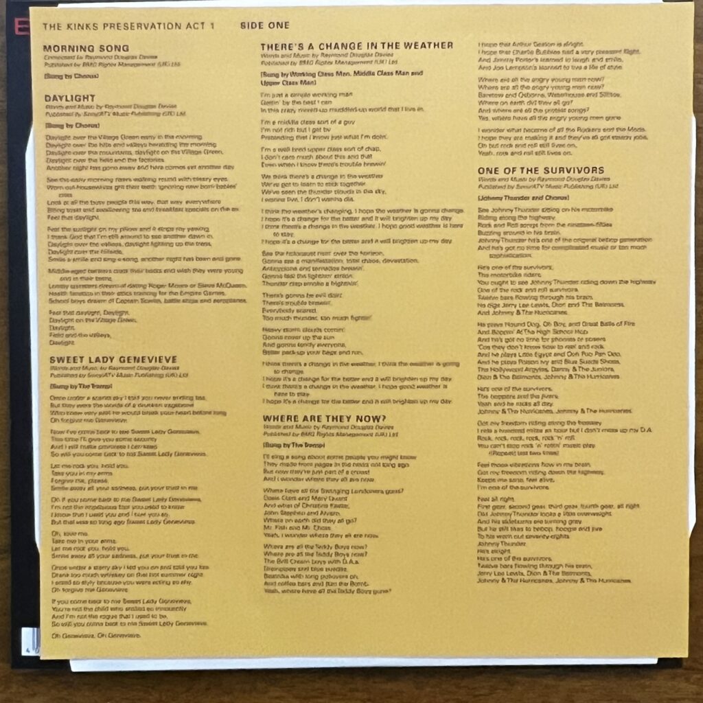 Preservation Act 1 lyrics insert