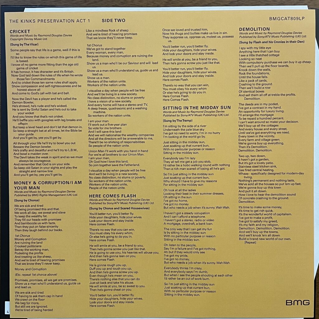 Preservation Act 1 lyrics insert