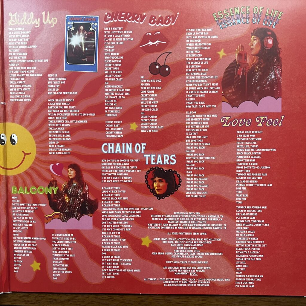 Joy'All gatefold with song lyrics