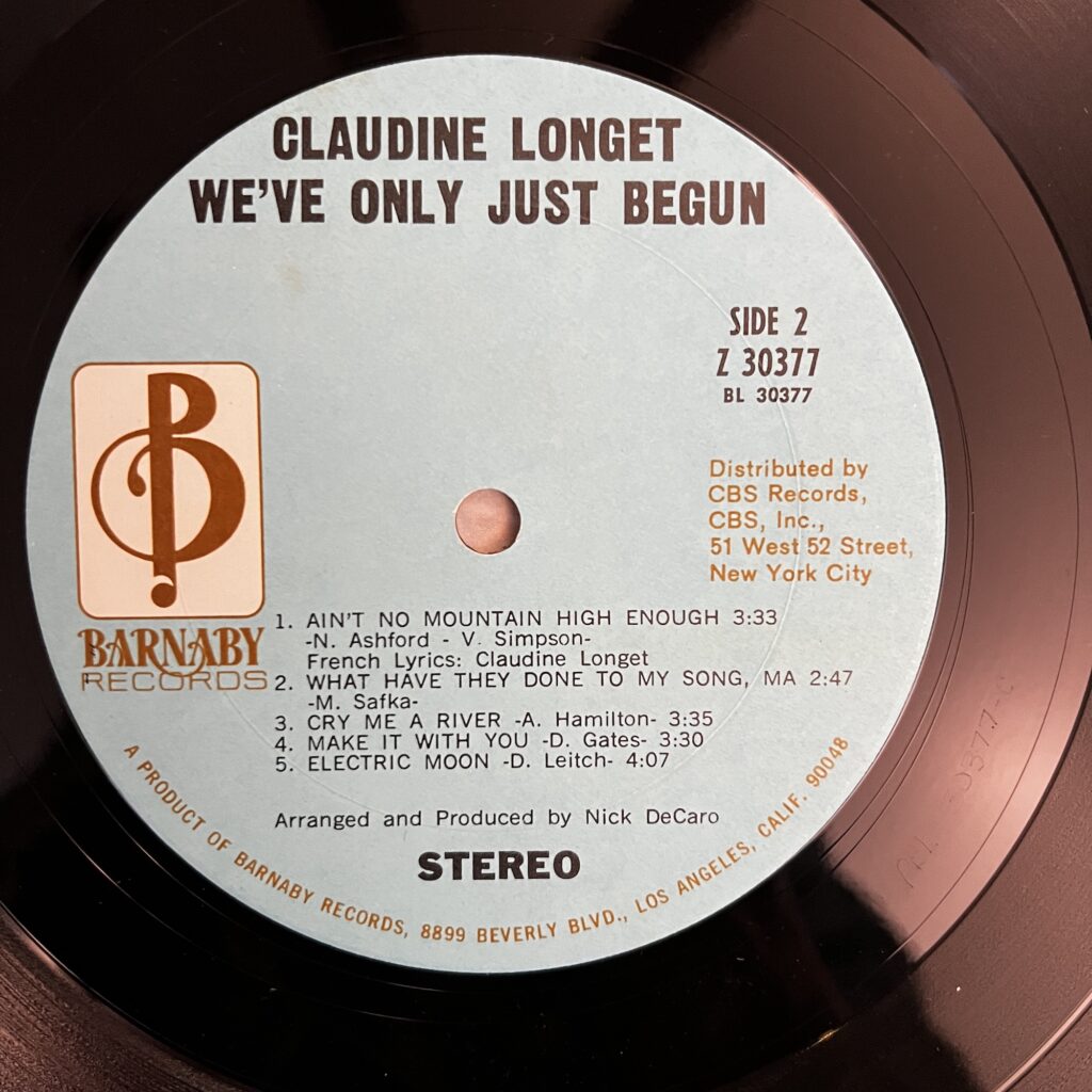 Claudine Longet label