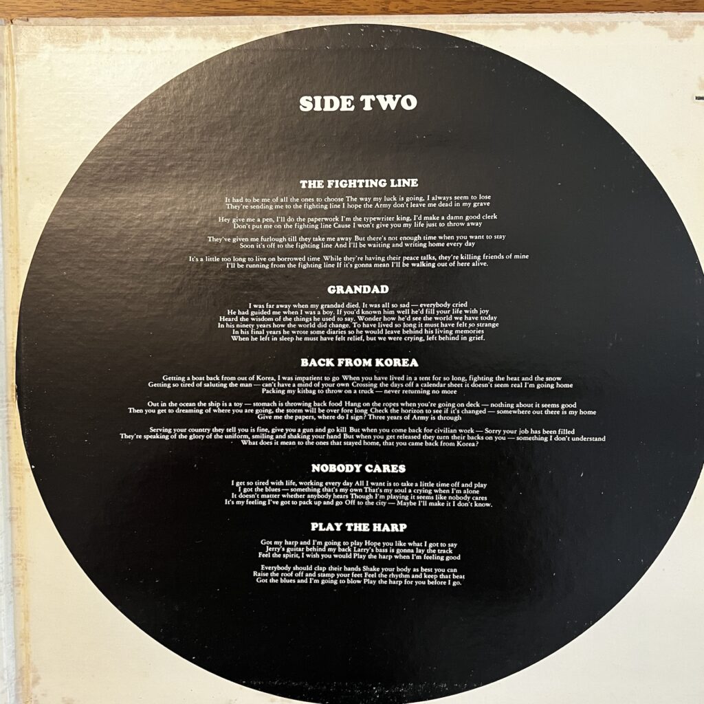Memories gatefold, with song lyrics