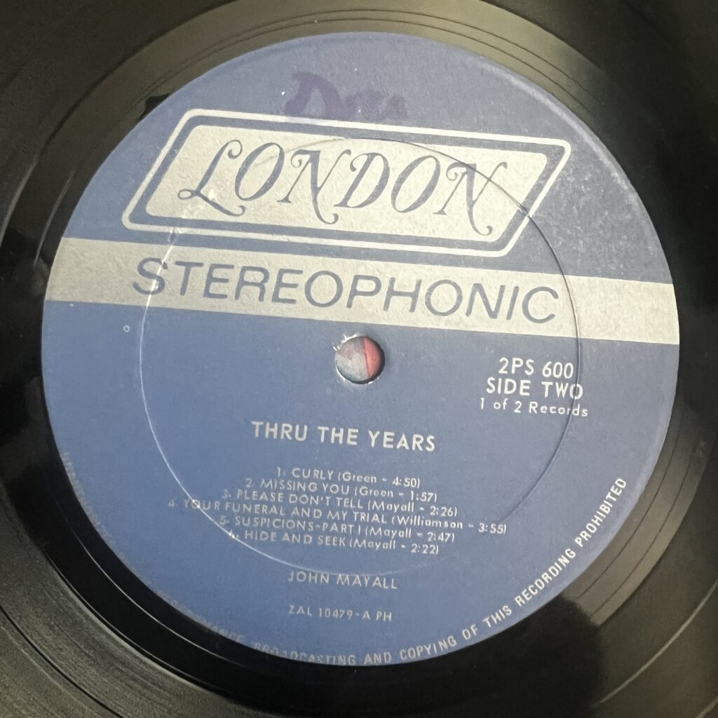 Thru the Years London label